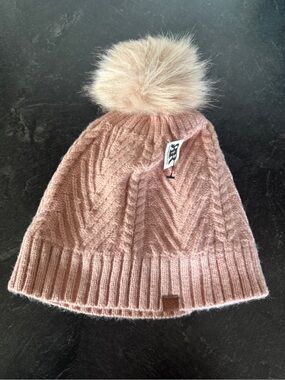 Pink Knit Pom Beanie